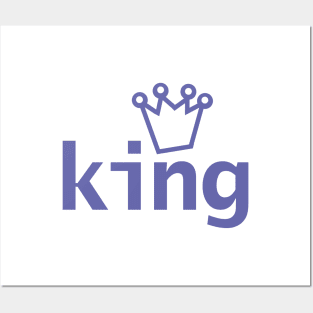 Periwinkle King Crown Typography Posters and Art